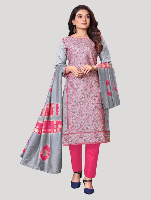embroidered unstitched suit set - 19490549 - Very Small Image - 1