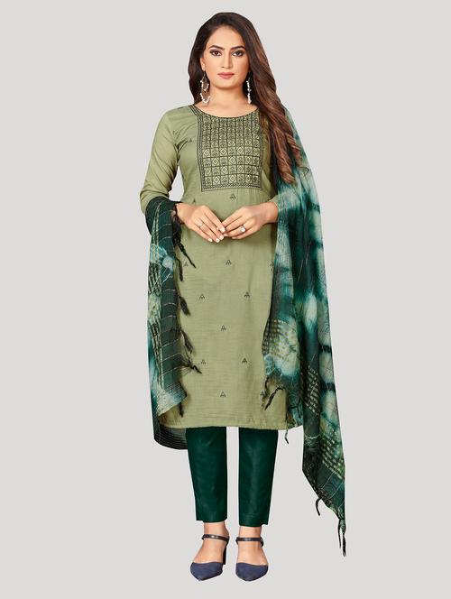 embroidered unstitched suit set - 19490587 - Very Small Image - 1