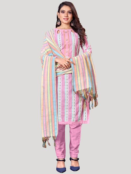 embroidered unstitched suit set - 19490597 - Very Small Image - 1