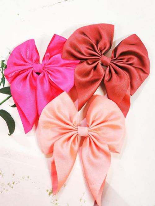 pack of 3 hair ribbon bow clips for girls - 19490945 - Very Small Image - 1