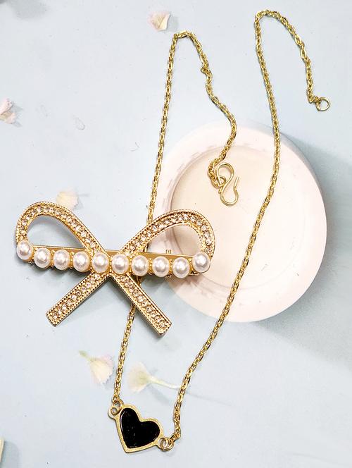 valentines combo for love pearl hair clip and heart pendant set by the little girl store - 19490972 - Very Small Image - 1