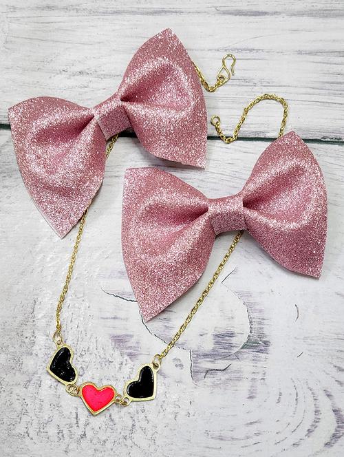 valentine special best seller hair bow heart pendant combo of 2 by the little girl store - 19490977 - Very Small Image - 1