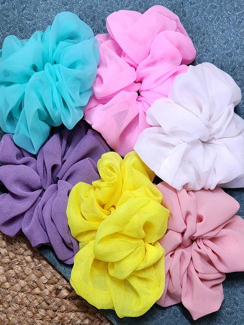 colorful scrunchies bright colors puffy look pack of 6 for girls by the little girl store - 19490991 - Very Small Image - 1