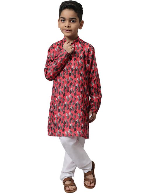 red printed full length kurta set - 19491025 - Very Small Image - 1