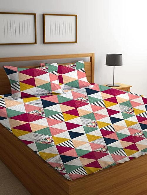 printed bed sheet with pillow cover - 19491358 - Very Small Image - 1