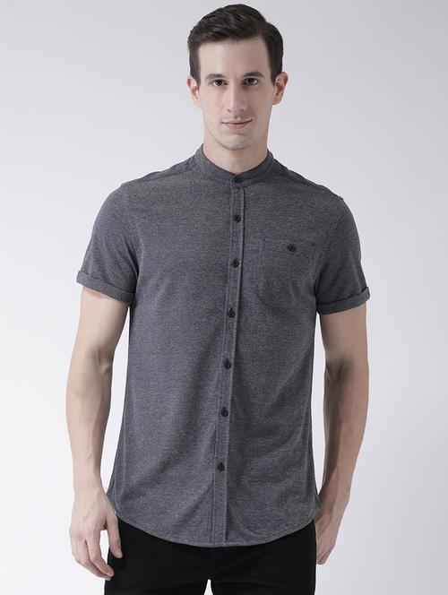 mens solid casual shirt - 19491628 - Very Small Image - 1