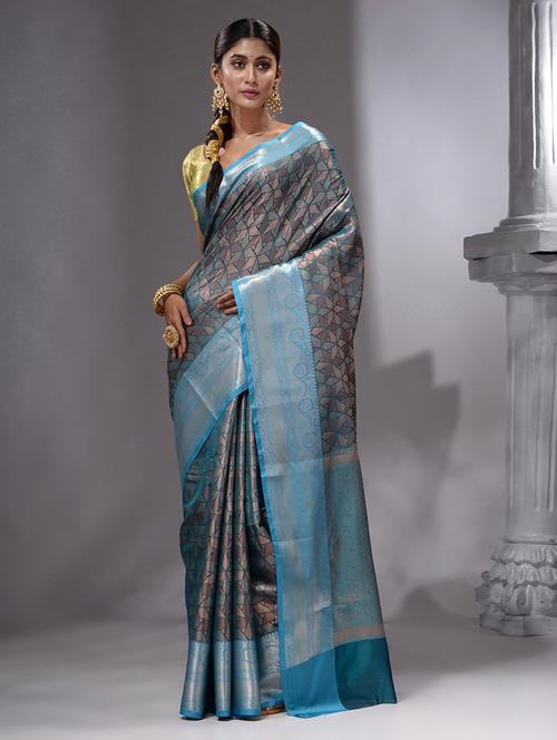women's banarasi saree with blouse - 19492195 - Very Small Image - 1