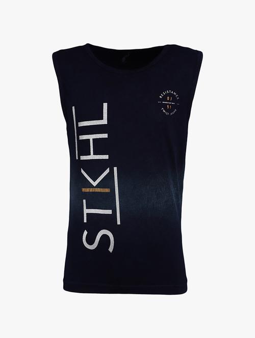 navy blue cotton vest - 19492405 - Very Small Image - 1