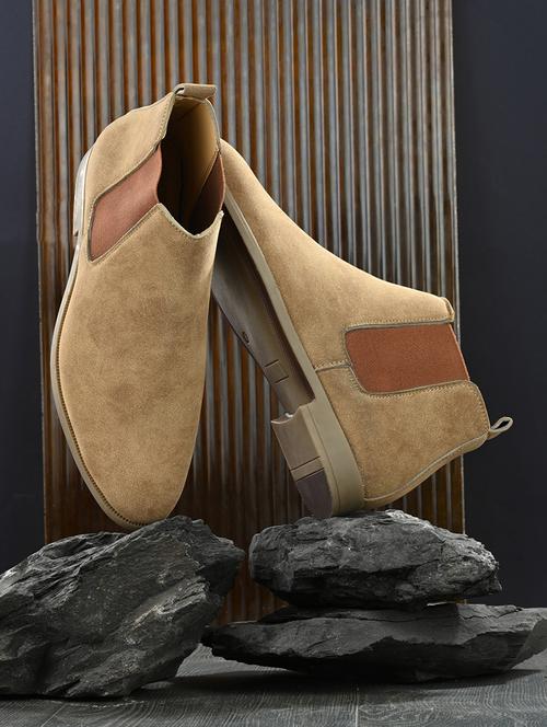 tan suede slip on boots - 19492417 - Very Small Image - 1
