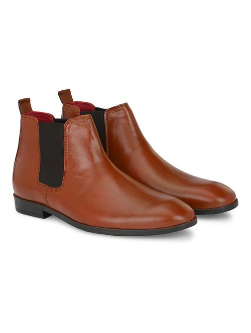 tan synthetic slip on boots - 19492431 - Very Small Image - 1
