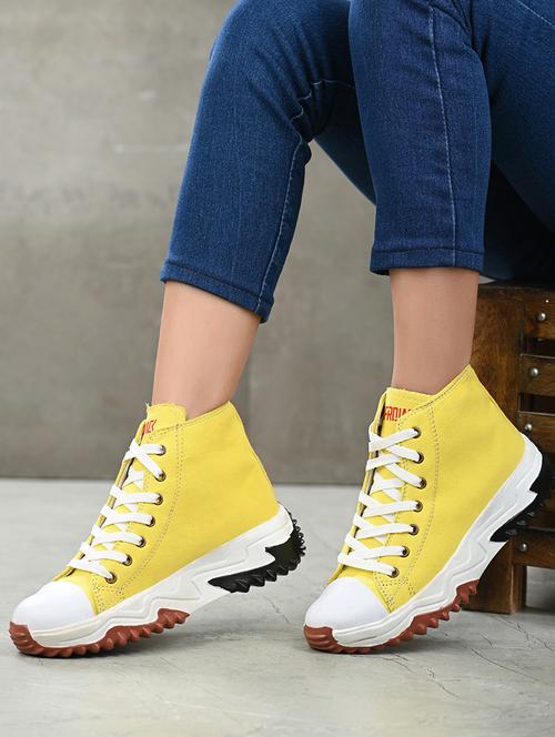 yellow lace-up casual shoe - 19492591 - Very Small Image - 1