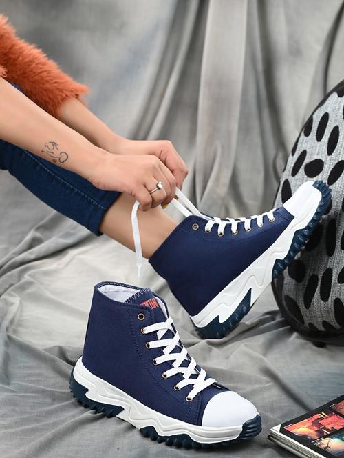 navy blue lace-up casual shoe - 19492627 - Very Small Image - 1