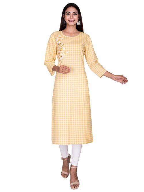 notch neck embroidered straight kurta - 19493530 - Very Small Image - 1