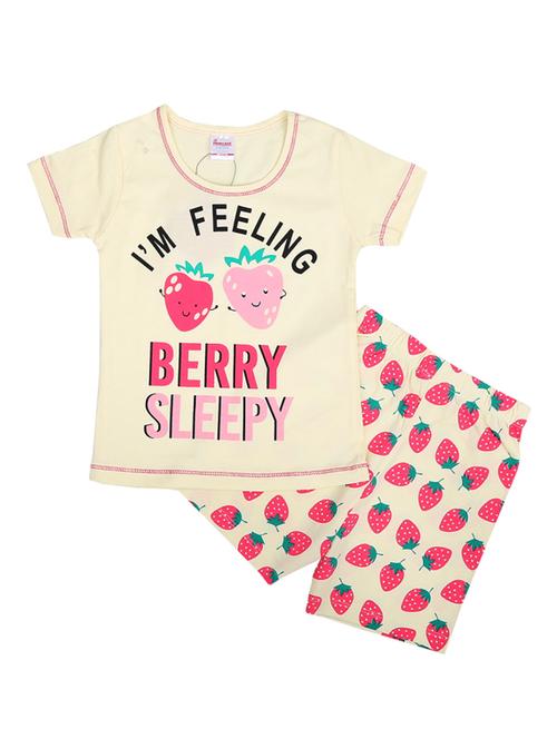 yellow printed nightwear shorts set - 19493715 - Very Small Image - 1