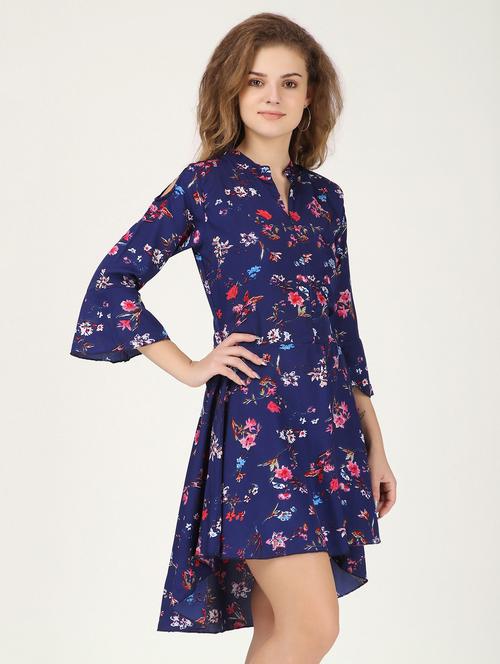 mandarin collar a-line dress - 19494058 - Very Small Image - 1