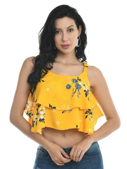 yellow printed top - 19494198 - Very Small Image - 1