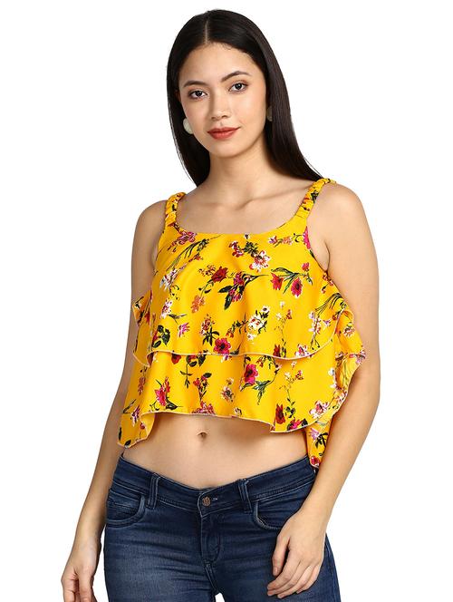 yellow printed top - 19494200 - Very Small Image - 1