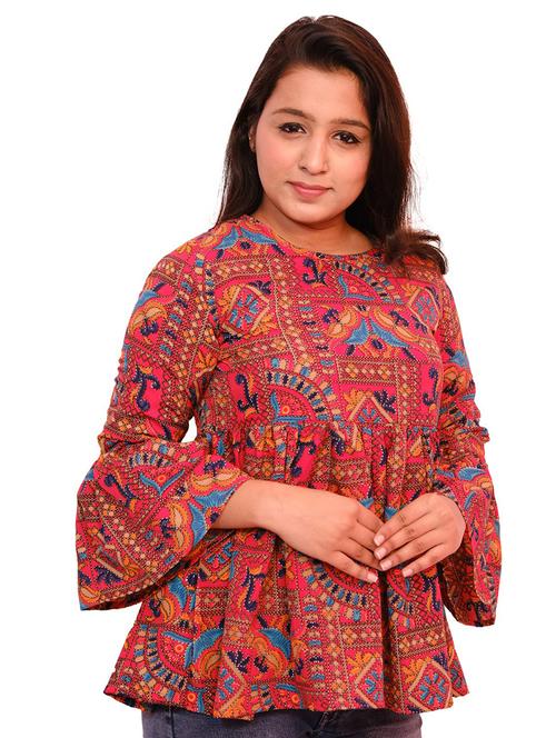 pink printed top - 19494210 - Very Small Image - 1