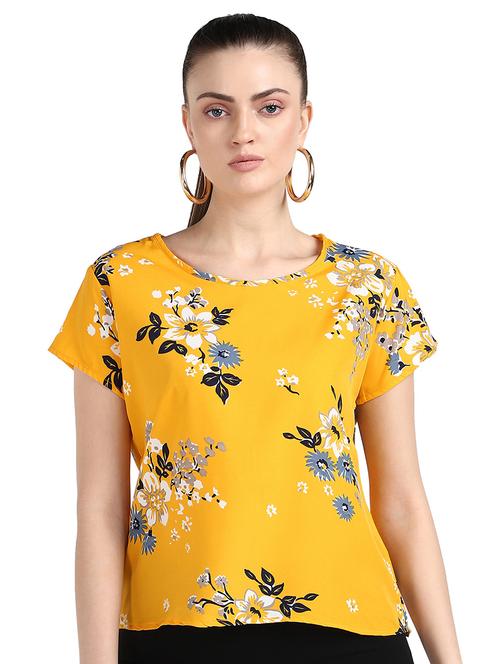 yellow printed top - 19494218 - Very Small Image - 1