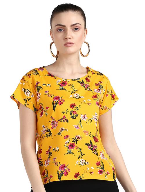yellow printed top - 19494220 - Very Small Image - 1