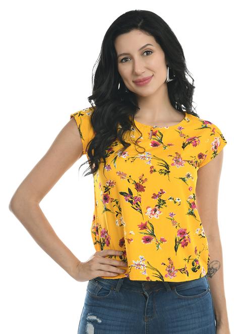 yellow printed top - 19494223 - Very Small Image - 1