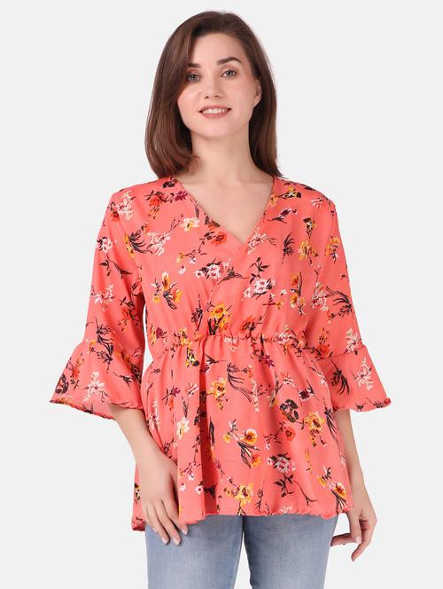 orange printed top - 19494237 - Very Small Image - 1