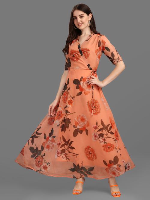 florals print fit & flare dress - 19494288 - Very Small Image - 1