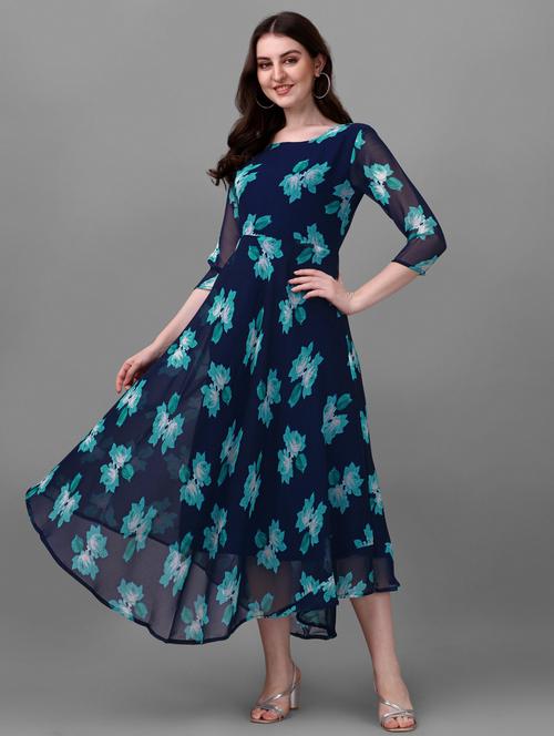 floral print fit & flare dress - 19494294 - Very Small Image - 1