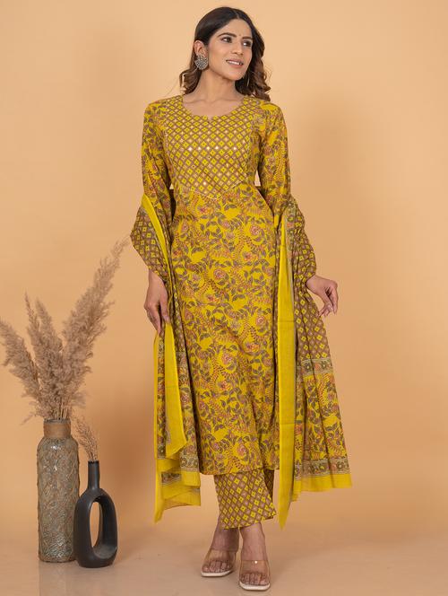 yellow floral print suit set - 19494912 - Very Small Image - 1