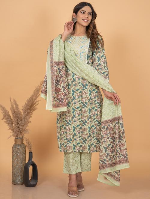 green floral print suit set - 19494923 - Very Small Image - 1
