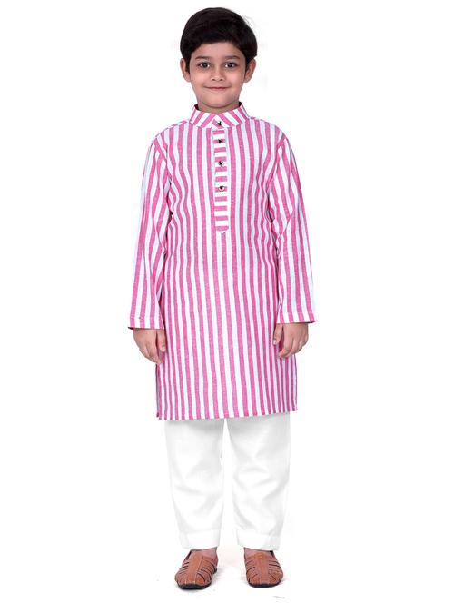 striped kurta & pajama full length set - 19495345 - Very Small Image - 1