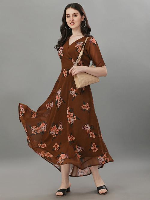 floral printed fit & flare dress - 19495629 - Very Small Image - 1