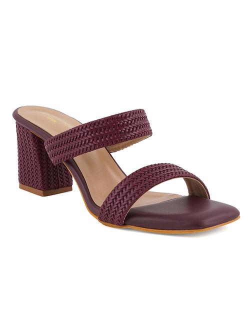 maroon synthetic slip on sandals - 19495684 - Very Small Image - 1