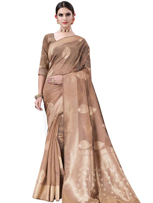 self design woven saree with blouse - 19495743 - Very Small Image - 1