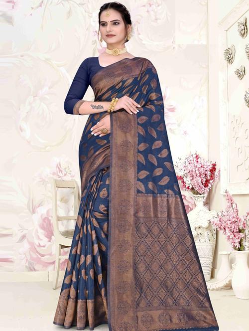 self design woven saree - 19495836 - Very Small Image - 1