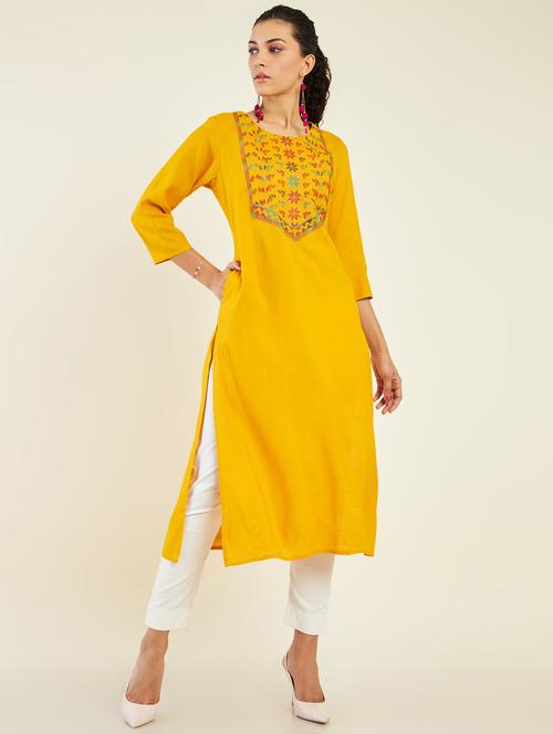 women's straight kurta - 19496379 - Very Small Image - 1