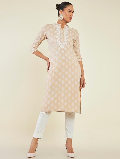 women's straight kurta - 19496436 - Very Small Image - 1
