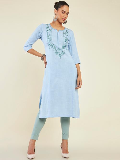women's straight kurta - 19496460 - Very Small Image - 1