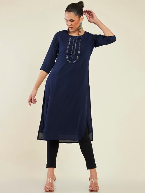 women's straight kurta - 19496464 - Very Small Image - 1