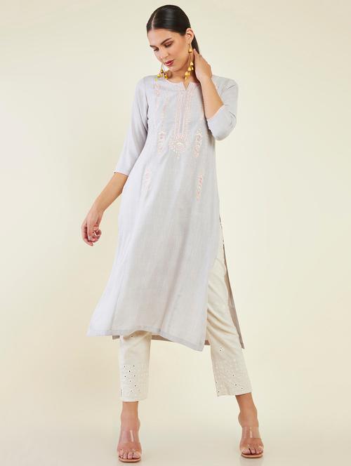 women's straight kurta - 19496490 - Very Small Image - 1