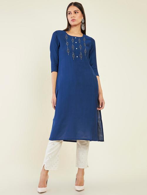 women's straight kurta - 19496494 - Very Small Image - 1
