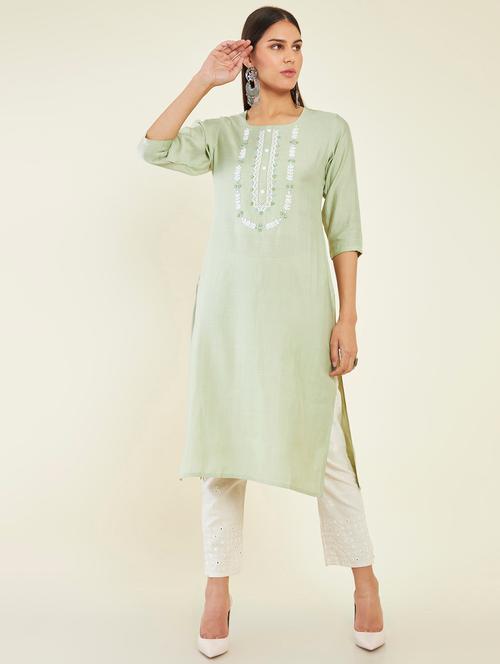 women's straight kurta - 19496495 - Very Small Image - 1