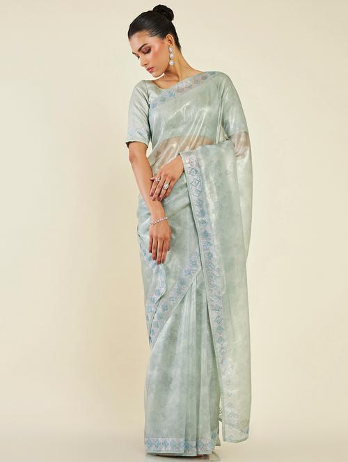 women's self design grey colored saree - 19496517 - Very Small Image - 1