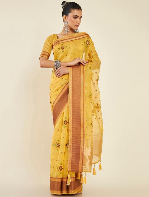 women's embellished saree with blouse - 19496537 - Very Small Image - 1
