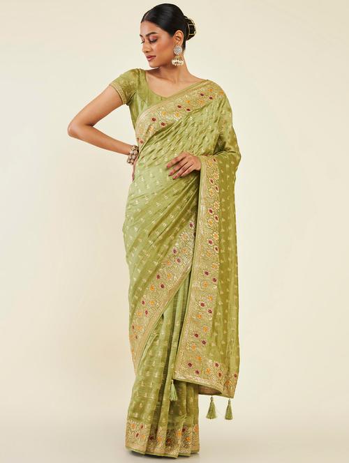 women's banarasi saree with blouse - 19496603 - Very Small Image - 1