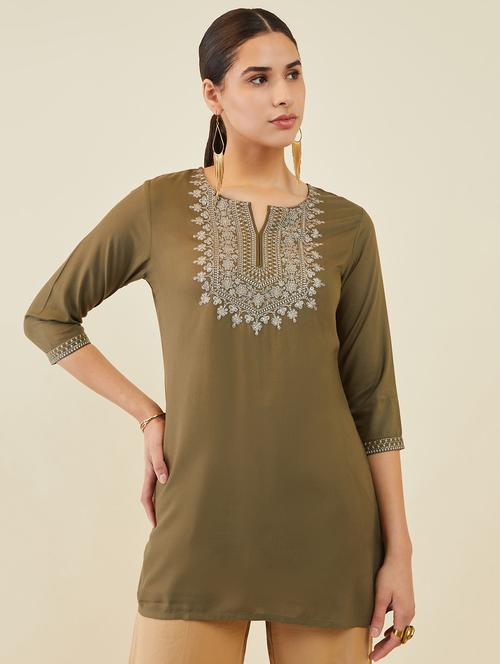 women embroidered regular tunic - 19496698 - Very Small Image - 1