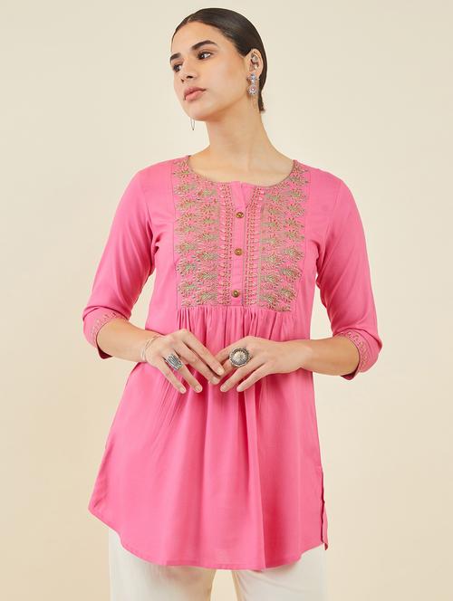 women embroidered regular tunic - 19496703 - Very Small Image - 1