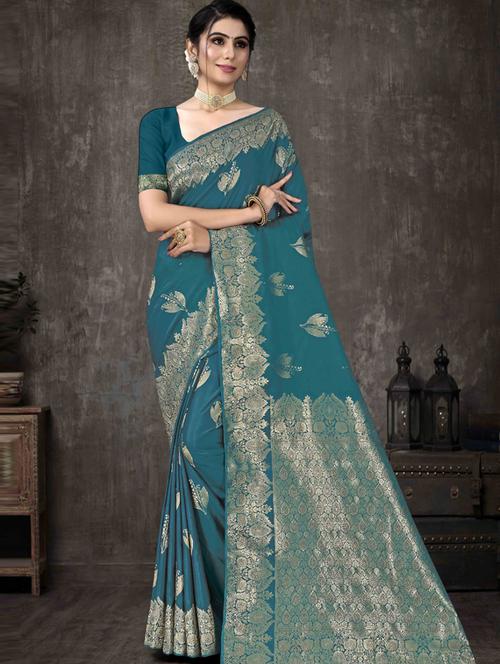 self design printed saree with blouse - 19496751 - Very Small Image - 1