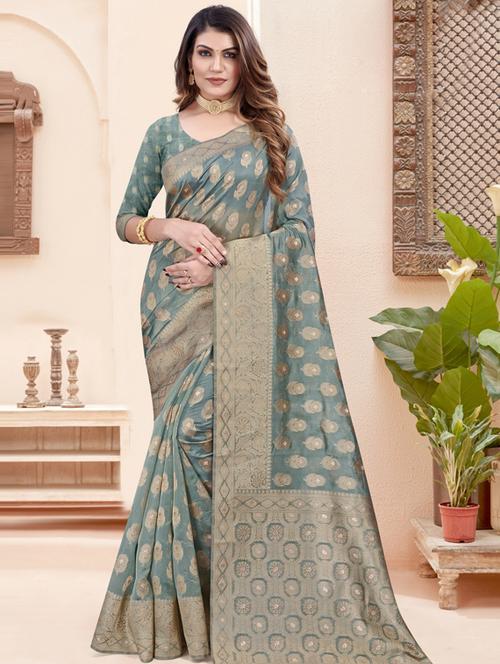 self design woven saree - 19496801 - Very Small Image - 1