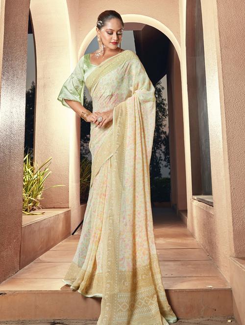 self design printed saree - 19496823 - Very Small Image - 1